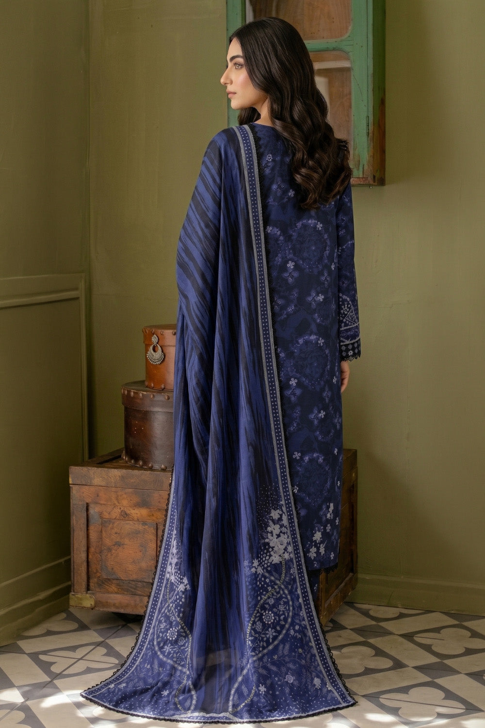 3 Piece - Embroidered  Lawn Suit - 1011