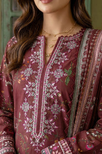 3 Piece - Embroidered Digital Printed Lawn Suit - 1009
