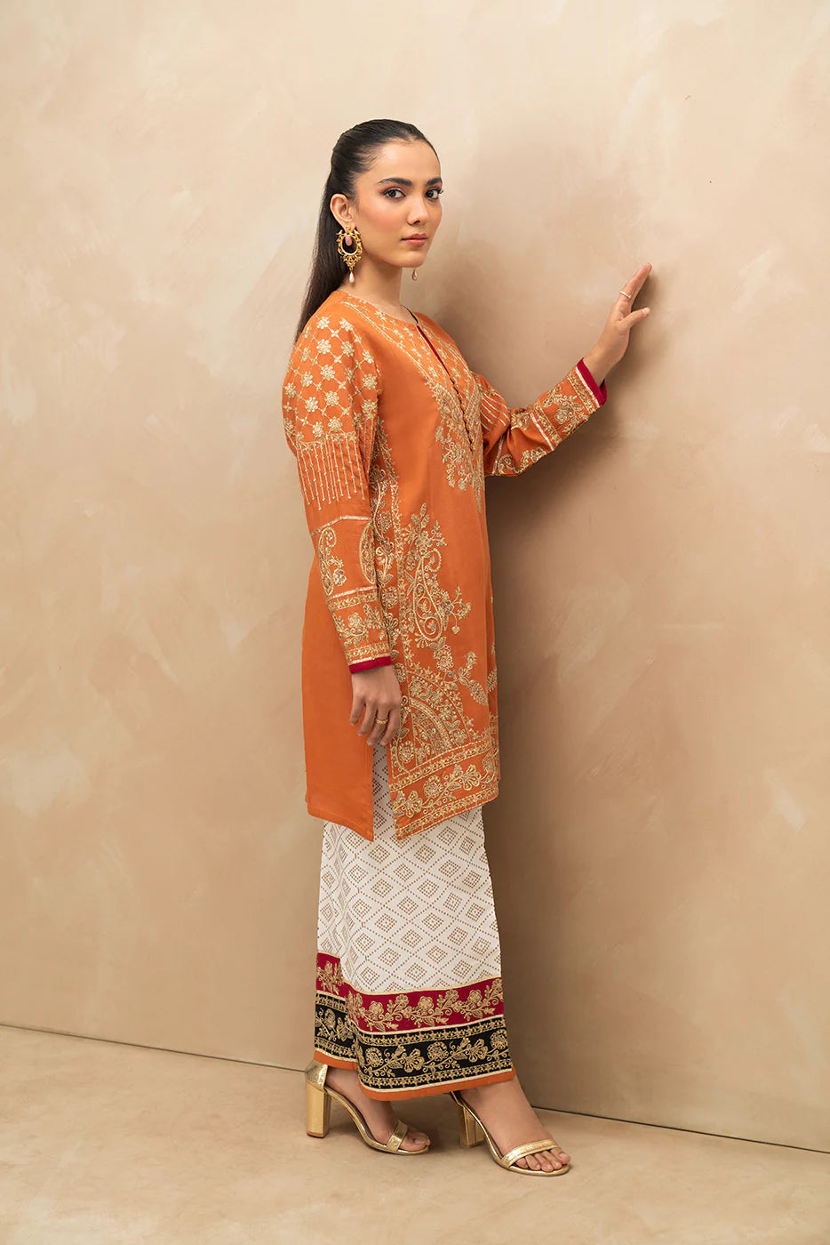 2 Piece - Embroidered  Raw Silk Suit - 1005 Secondary image