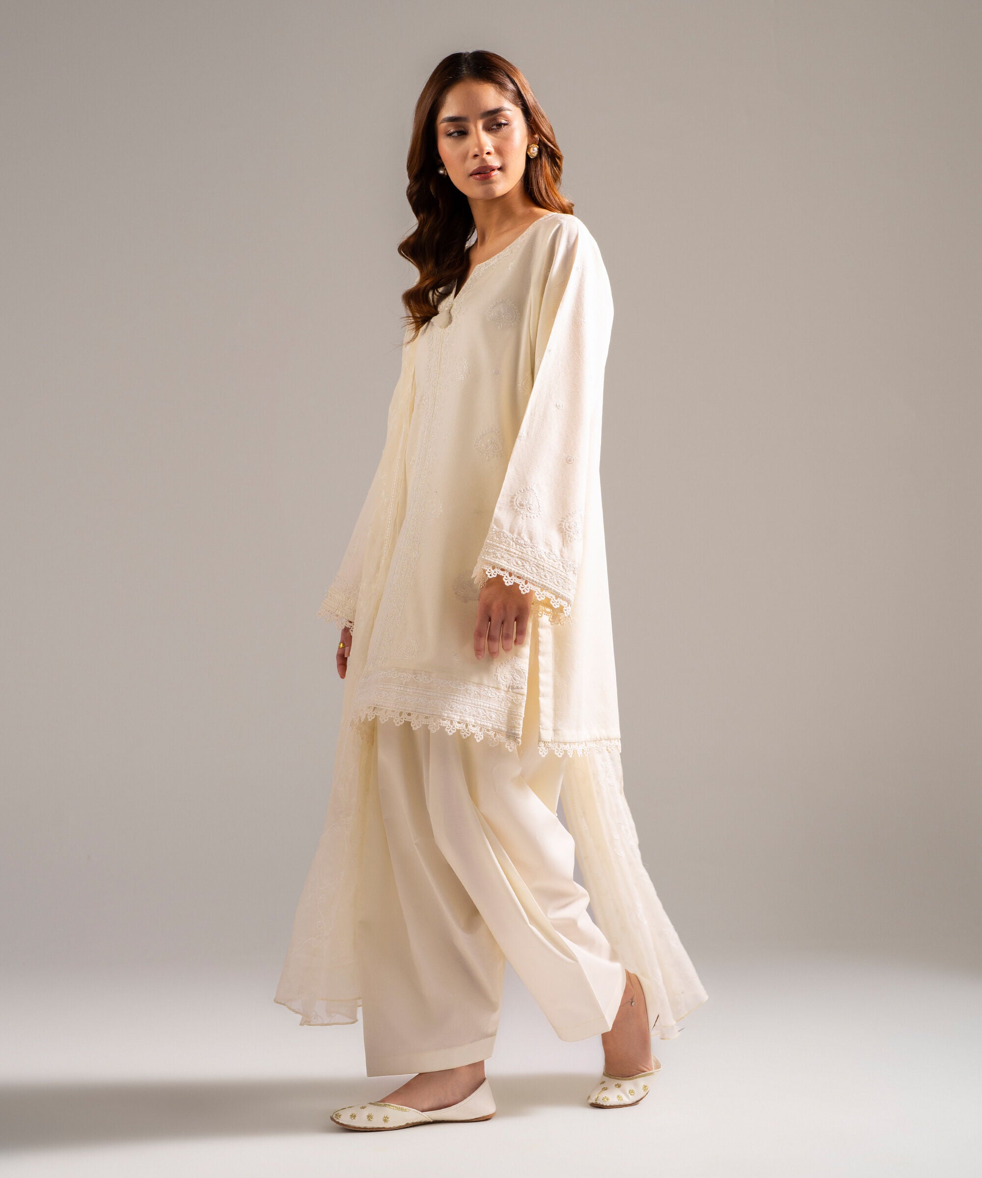 3 Piece - Embroidered  Dobby Suit - 1002 Secondary image