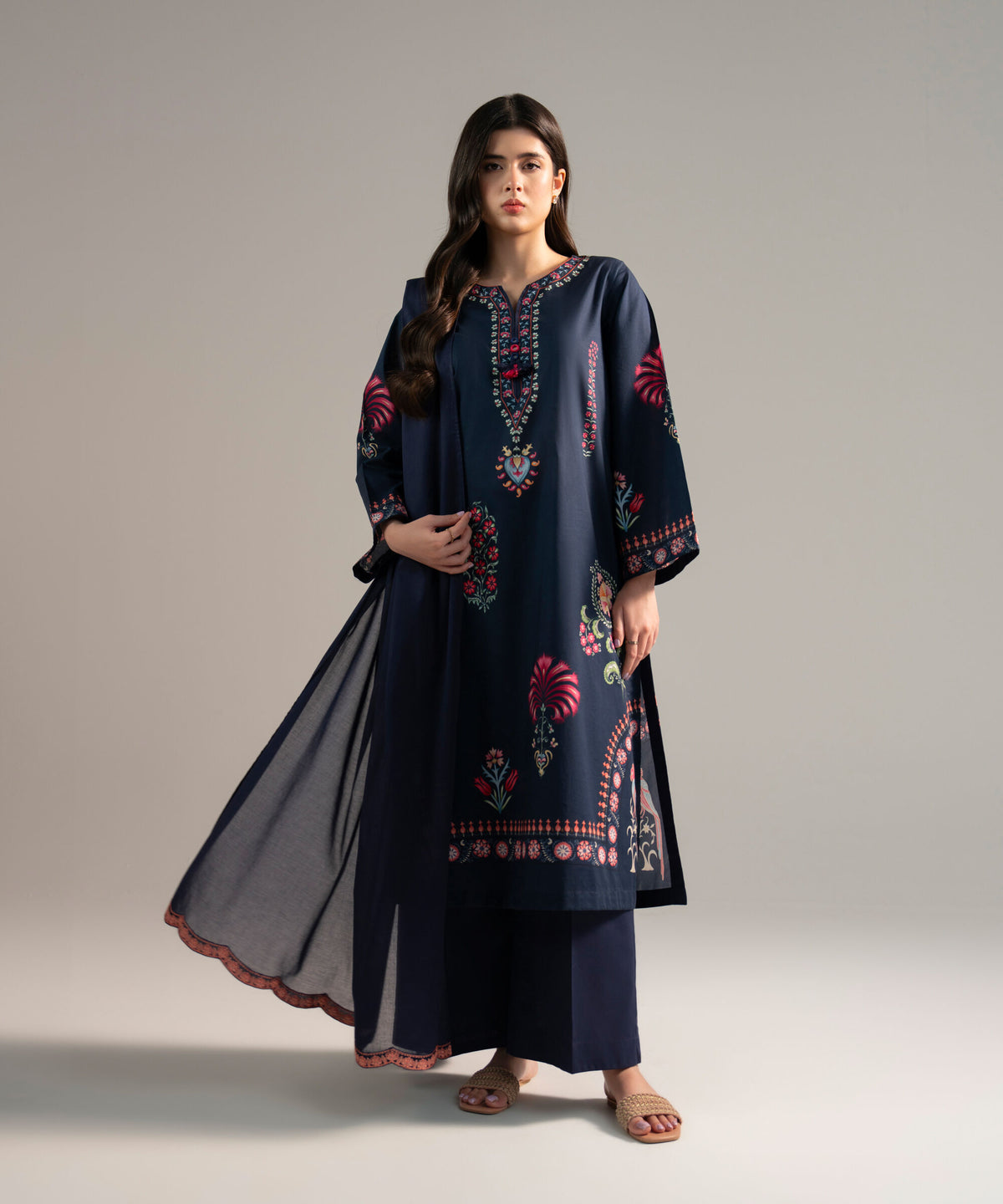 3 Piece - Printed  Lawn Suit - 1003