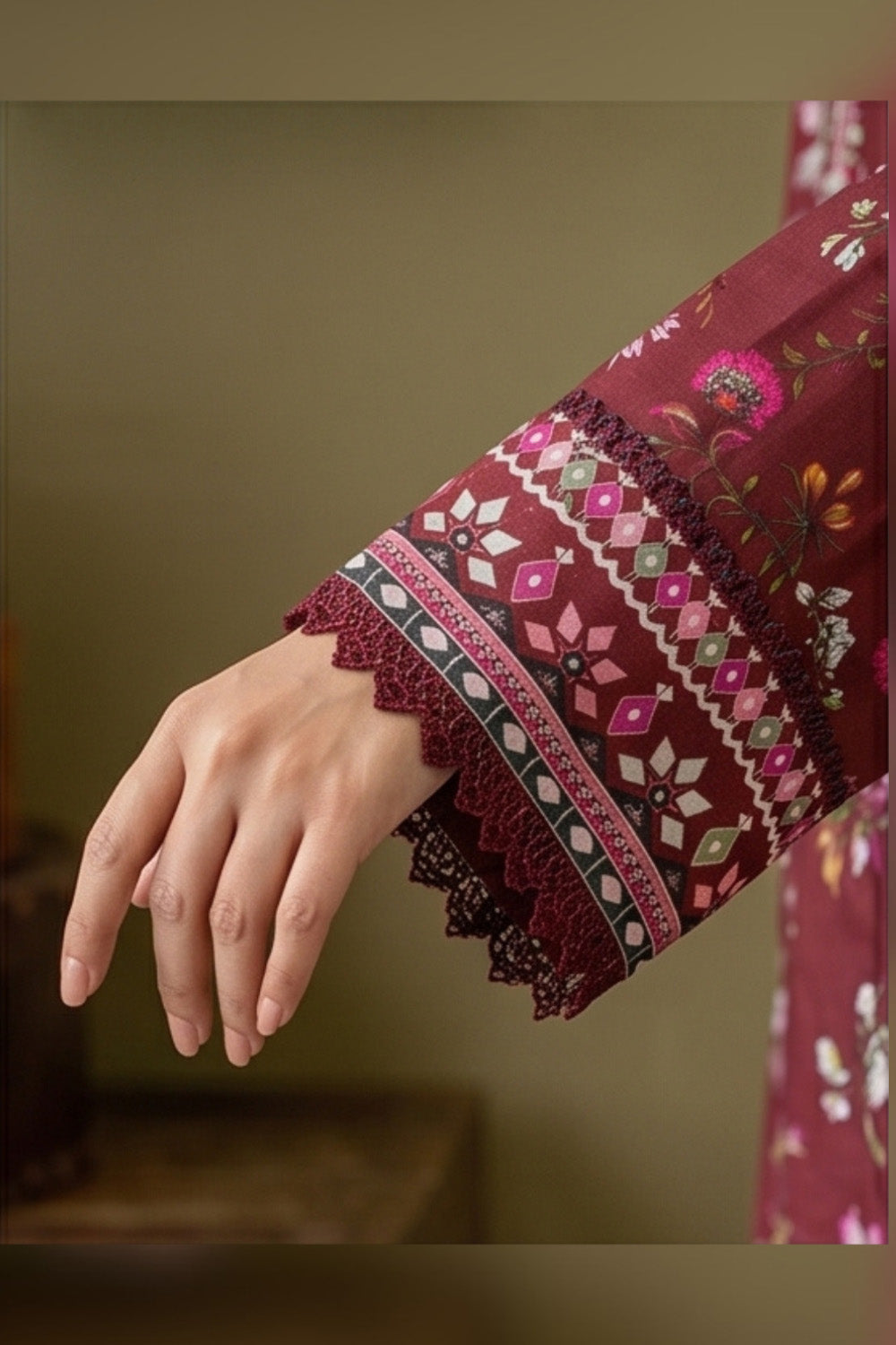 3 Piece - Embroidered Digital Printed Lawn Suit - 1009