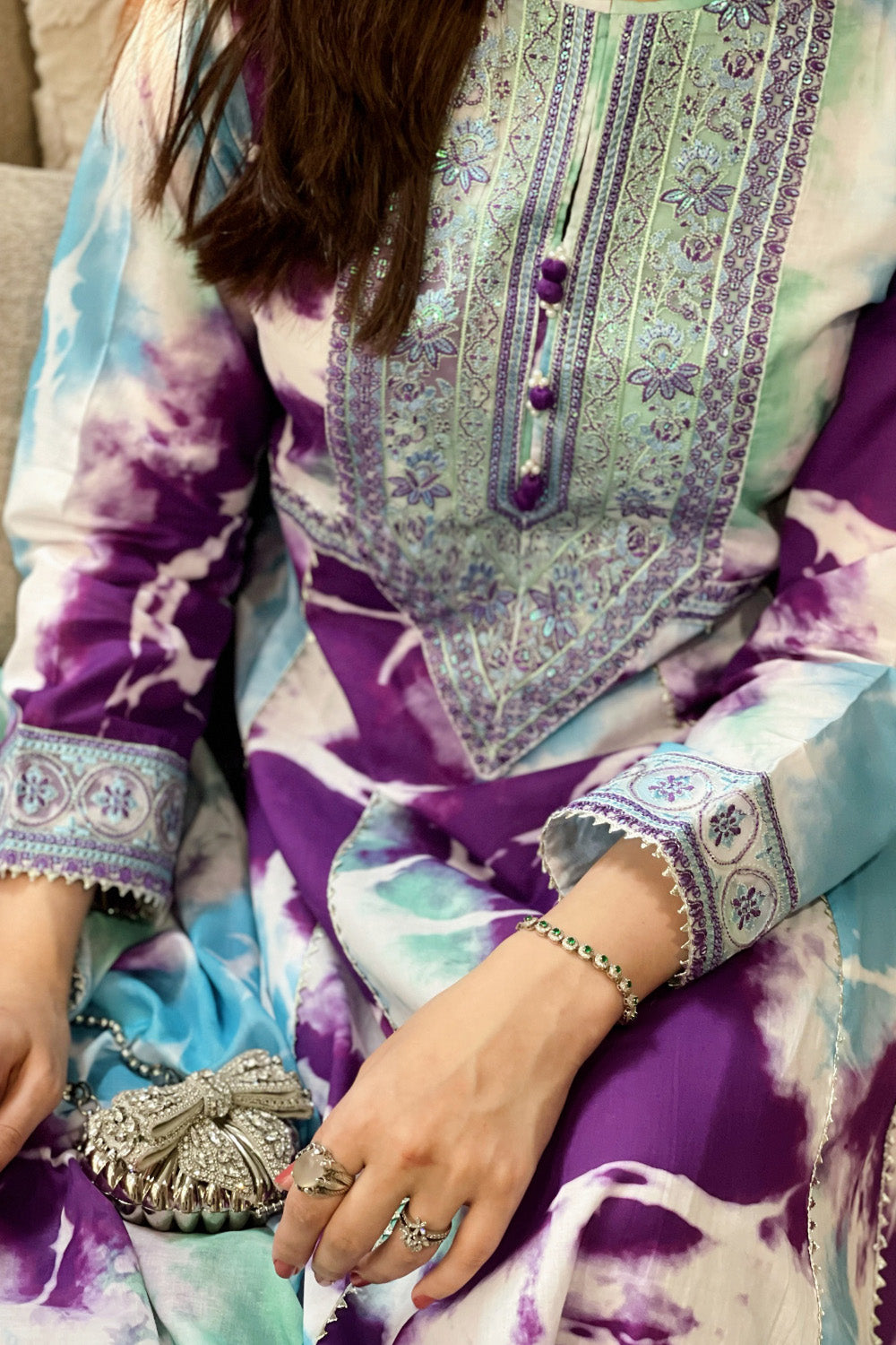 2 Piece - Embroidered Digital Printed Lawn Suit - 1015