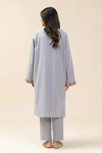 2 Piece - Embroidered  Slub Suit - 1007
