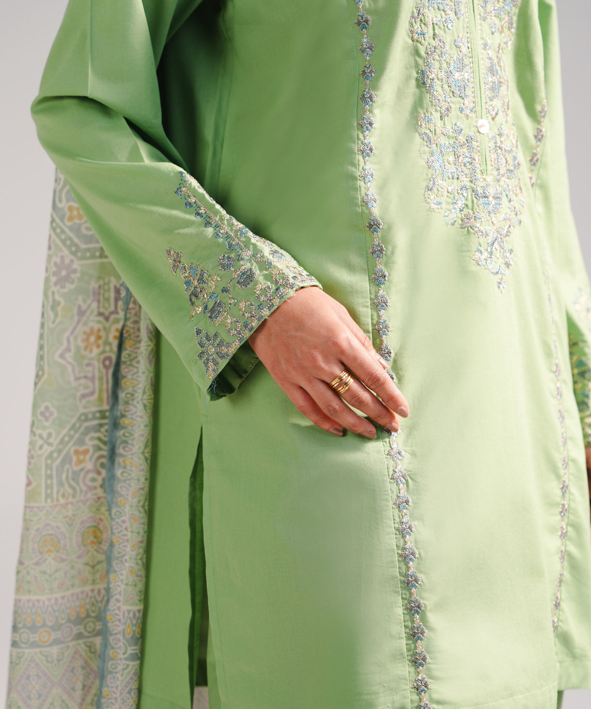 3 Piece - Embroidered  Lawn Suit - 1001