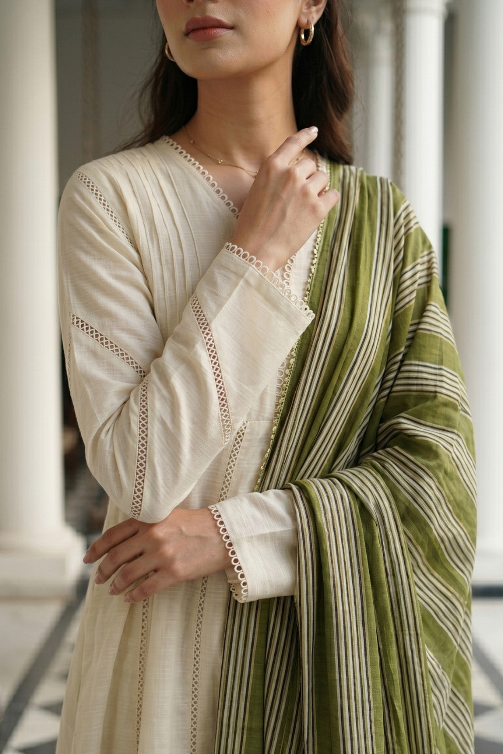 2 Piece - Textured Lawn Suit  - 1013