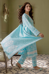 3 Piece - Embroidered Digital Printed Lawn Suit - 1016