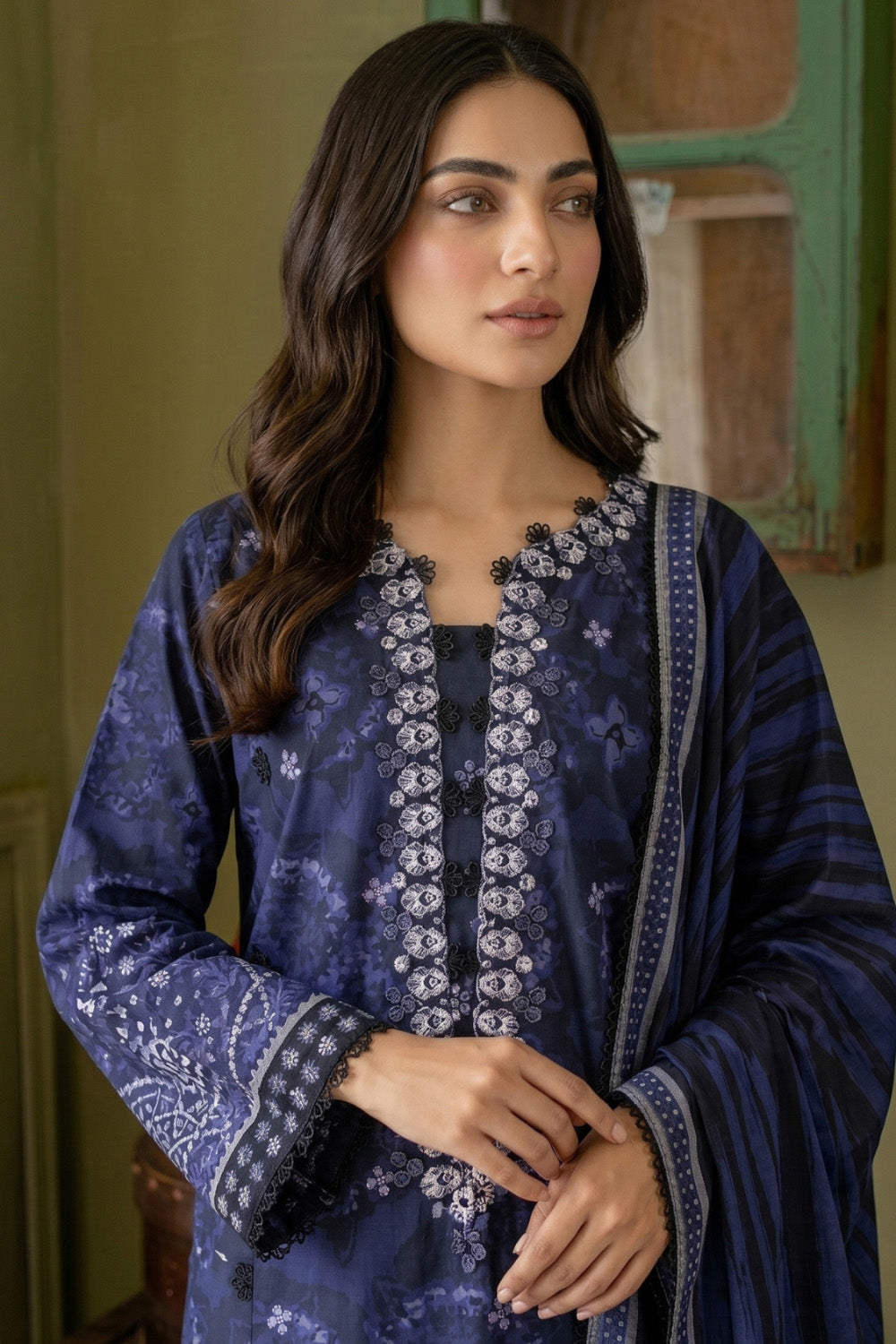 3 Piece - Embroidered  Lawn Suit - 1011