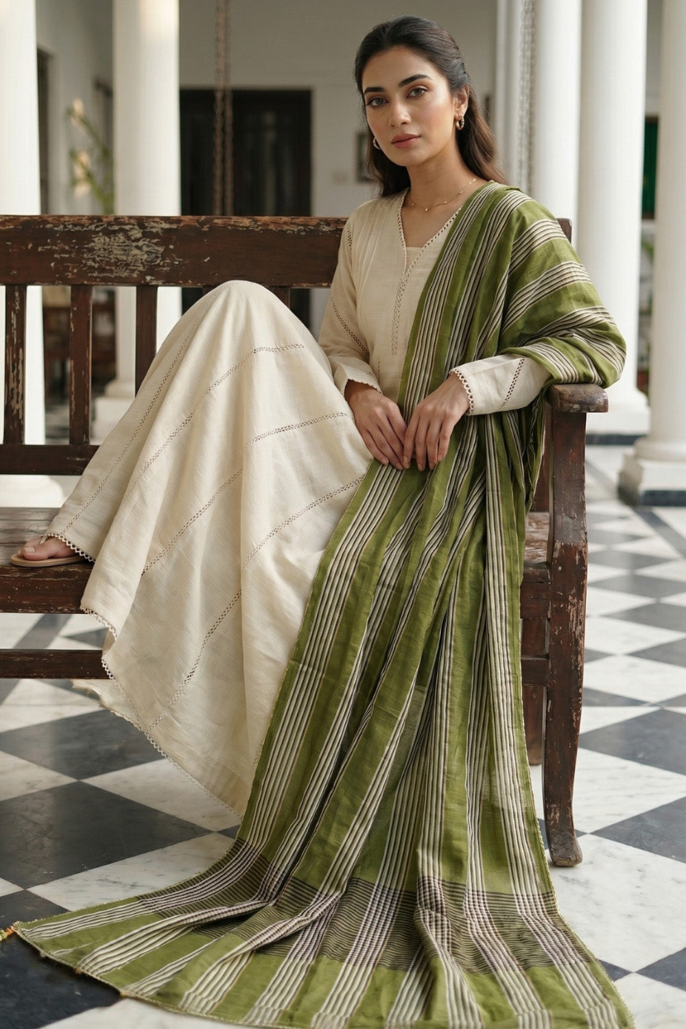 2 Piece - Textured Lawn Suit  - 1013