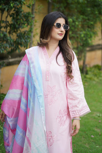 3 Piece - Embroidered  Lawn Suit - 1012