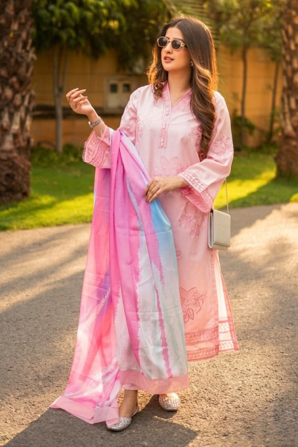 3 Piece - Embroidered  Lawn Suit - 1012