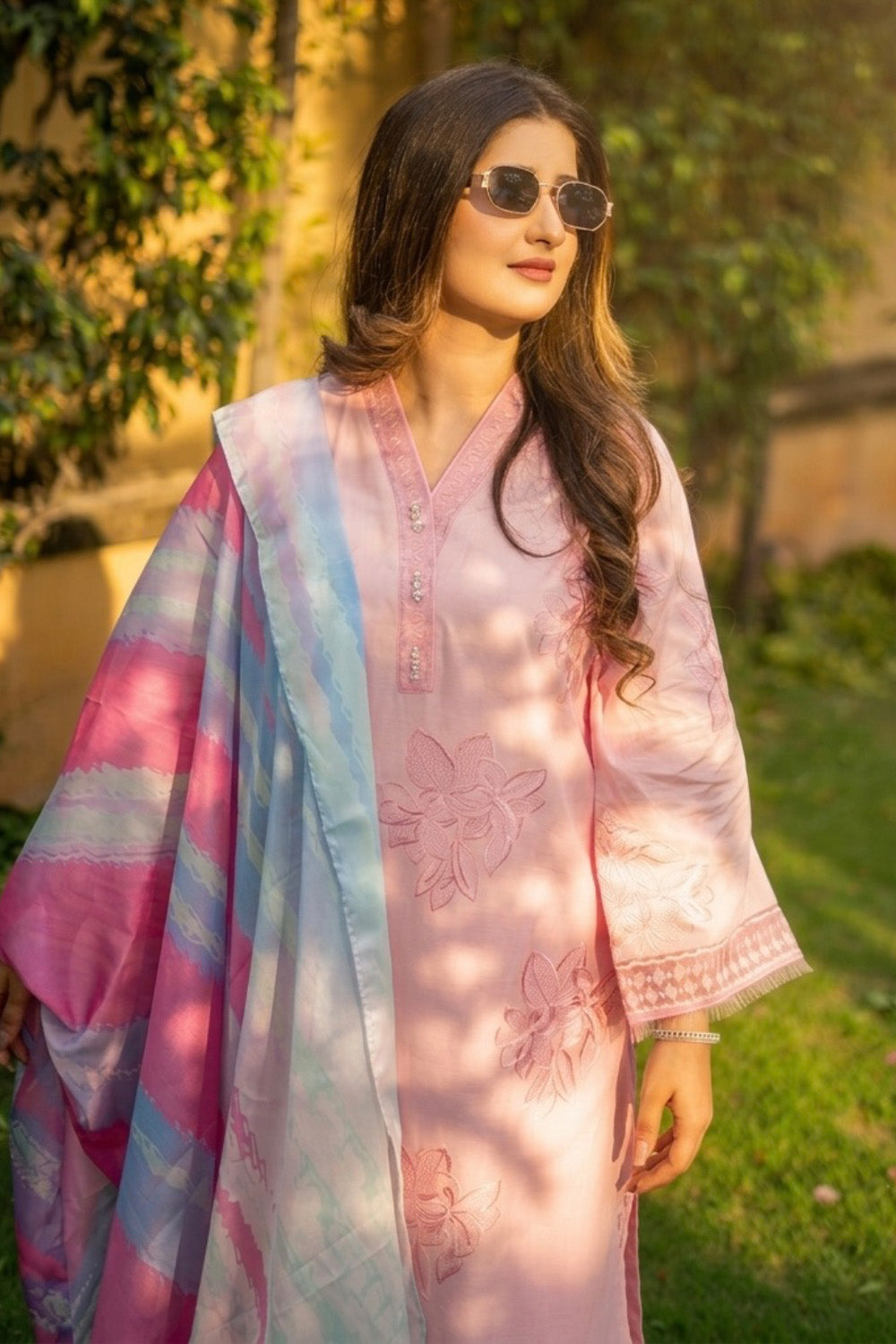 3 Piece - Embroidered  Lawn Suit - 1012