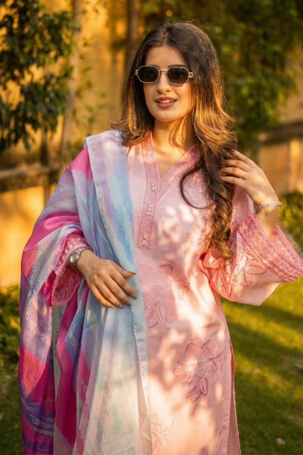 3 Piece - Embroidered  Lawn Suit - 1012