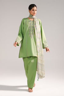 3 Piece - Embroidered  Lawn Suit - 1001