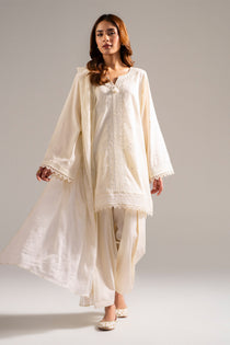 3 Piece - Embroidered  Dobby Suit - 1002